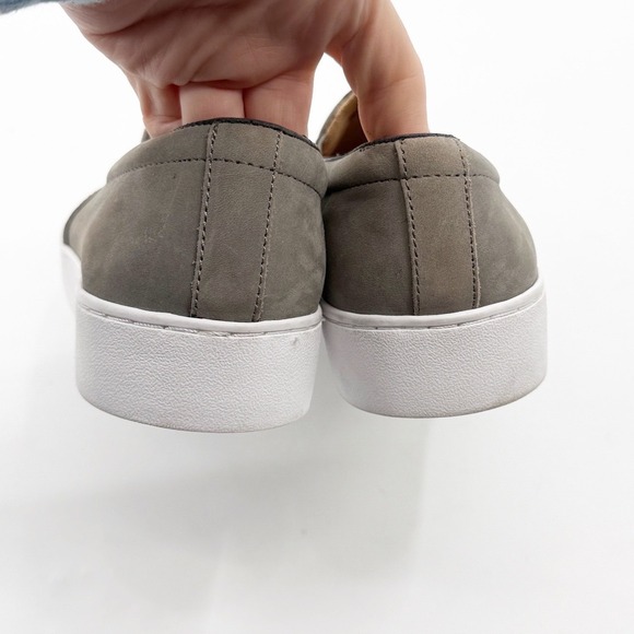 Vionic splendid Slip On Sneakers Womens 9.5 Grey Nubuck Leather Flats - Picture 2 of 11